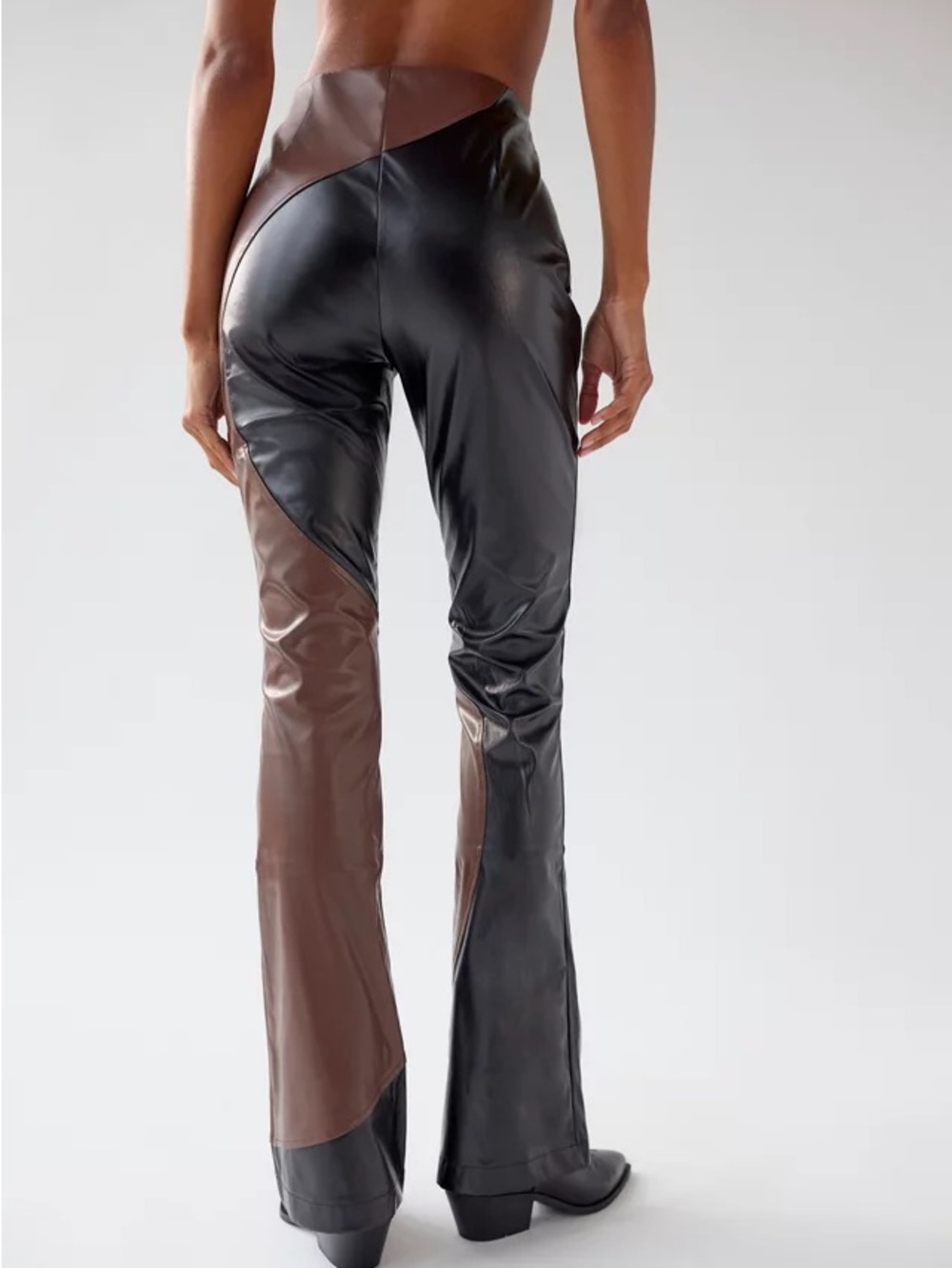 NWT Rare London Faux Leather Colorblock Pant